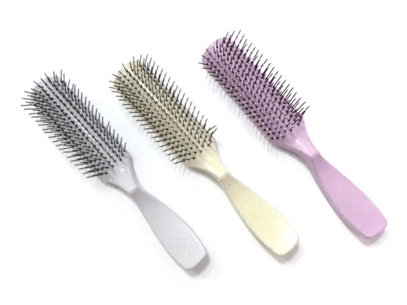 Escova de cabelo desembaraçadora colorida de plástico