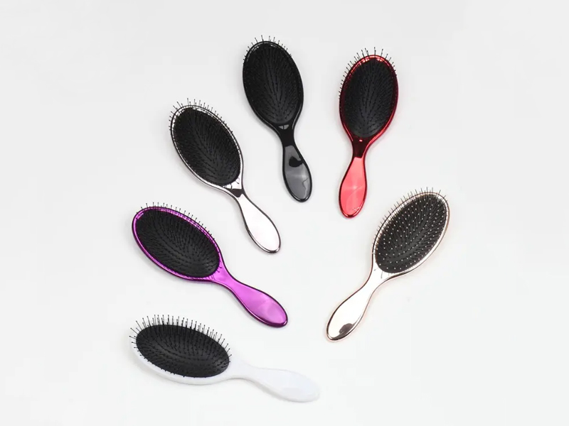 Escova de cabelo com almofada para desembaraçar de plástico com cerdas