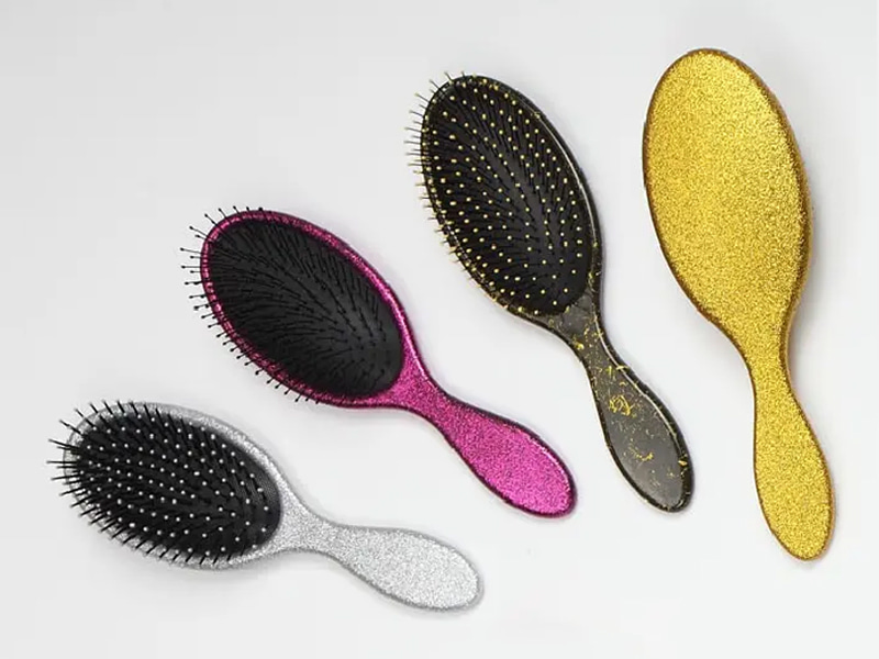 Escova de cabelo com almofada para desembaraçar de plástico com cerdas