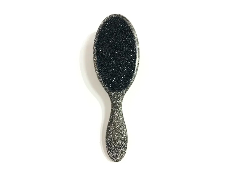 Escova de cabelo de plástico oval para joias com alça