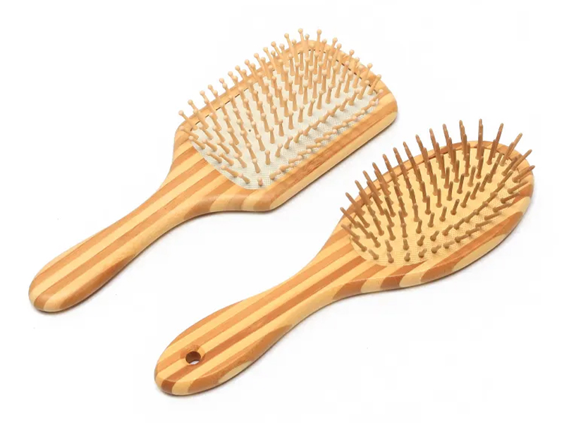 Escova de cabelo de madeira para produtos de massagem no couro cabeludo de bambu